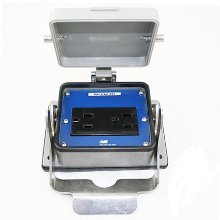 Automation Systems Interconnect Panel Interface Connector With A Dual 120V Receptacle, Aluminum Housing, Locking Cover RAI-DAC-201